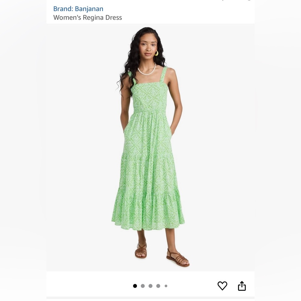 Banjanan Regina Green Patterned Sundress